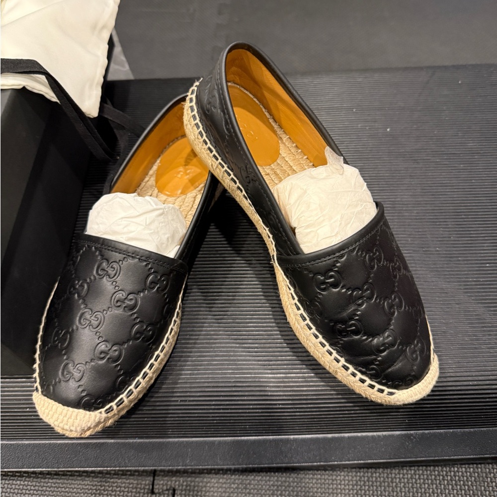 Leather Espadrille In Black US 7.5.
Wear it 2 times only. - Picture 1 of 10